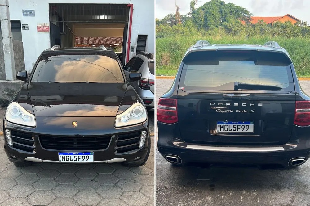 Suspeito de aplicar golpes pelas redes sociais tenta fuga e adultera placa do Porsche