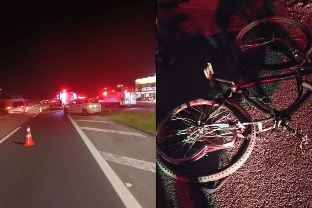 Ciclista morre em acidente com carreta na Padre Manoel
