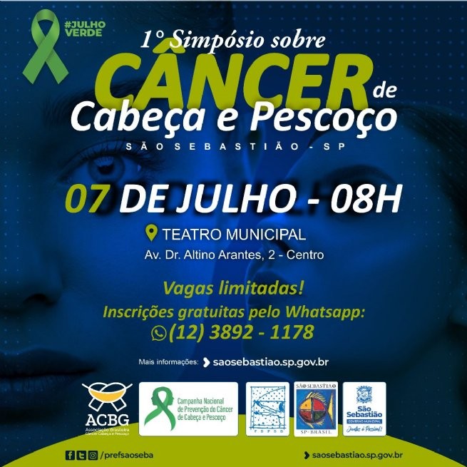 Restam poucas vagas para o 1º Simpósio sobre Câncer de Cabeça e Pescoço de São Sebastião