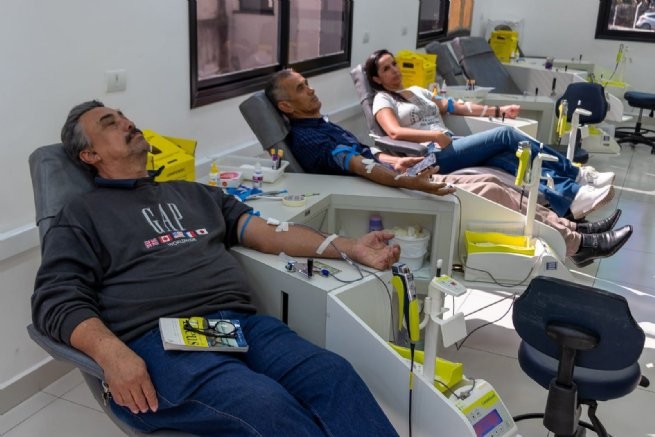 Voluntários participam da campanha de doação de sangue promovida pelo Hospital de Clínicas de São Sebastião
