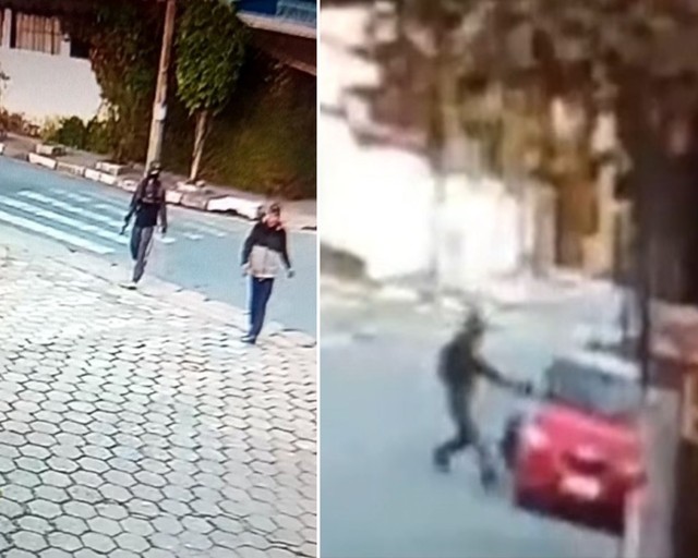 Três bandidos atacam idoso que foi arrancado do carro e jogado ao chão 