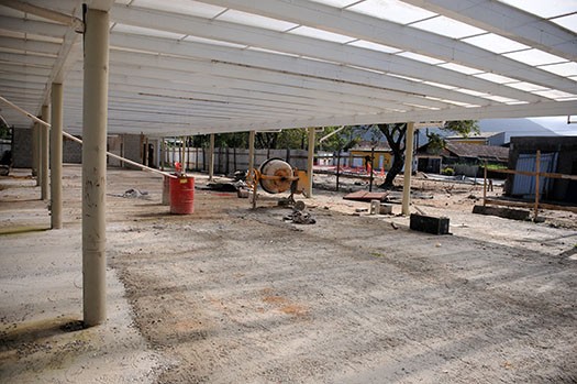 Obras de reforma da Praça Carlos Gomes avançam