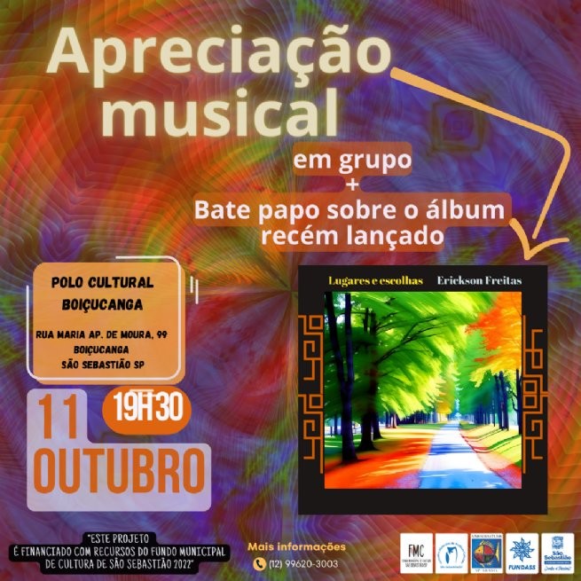 Músico Erickson Freitas realiza encontro musical em projeto viabilizado pelo Programa de Fomento Cultural de São Sebastião 2022