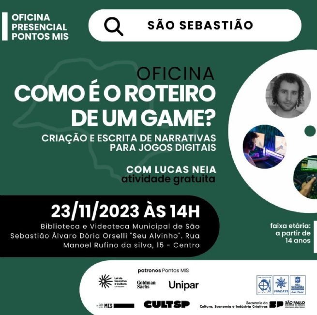 Prefeitura de São Sebastião e Pontos MIS realizam oficina sobre criação e escrita de narrativas para Jogos Digitais