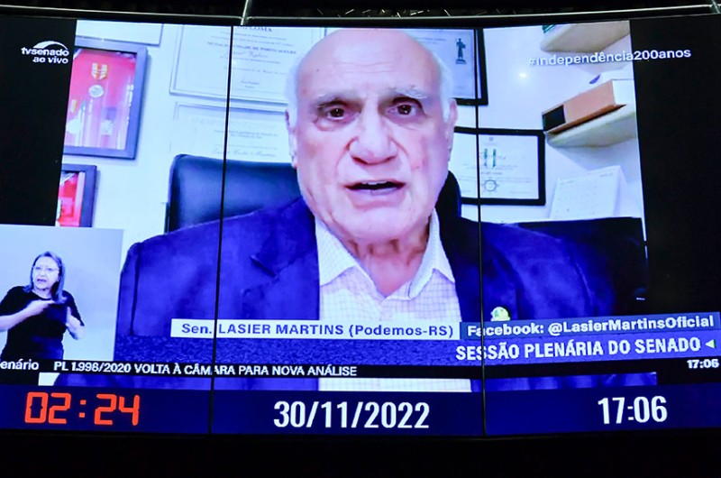 Lasier pede que Senado vote os pedidos de impeachment de Alexandre de Moraes
